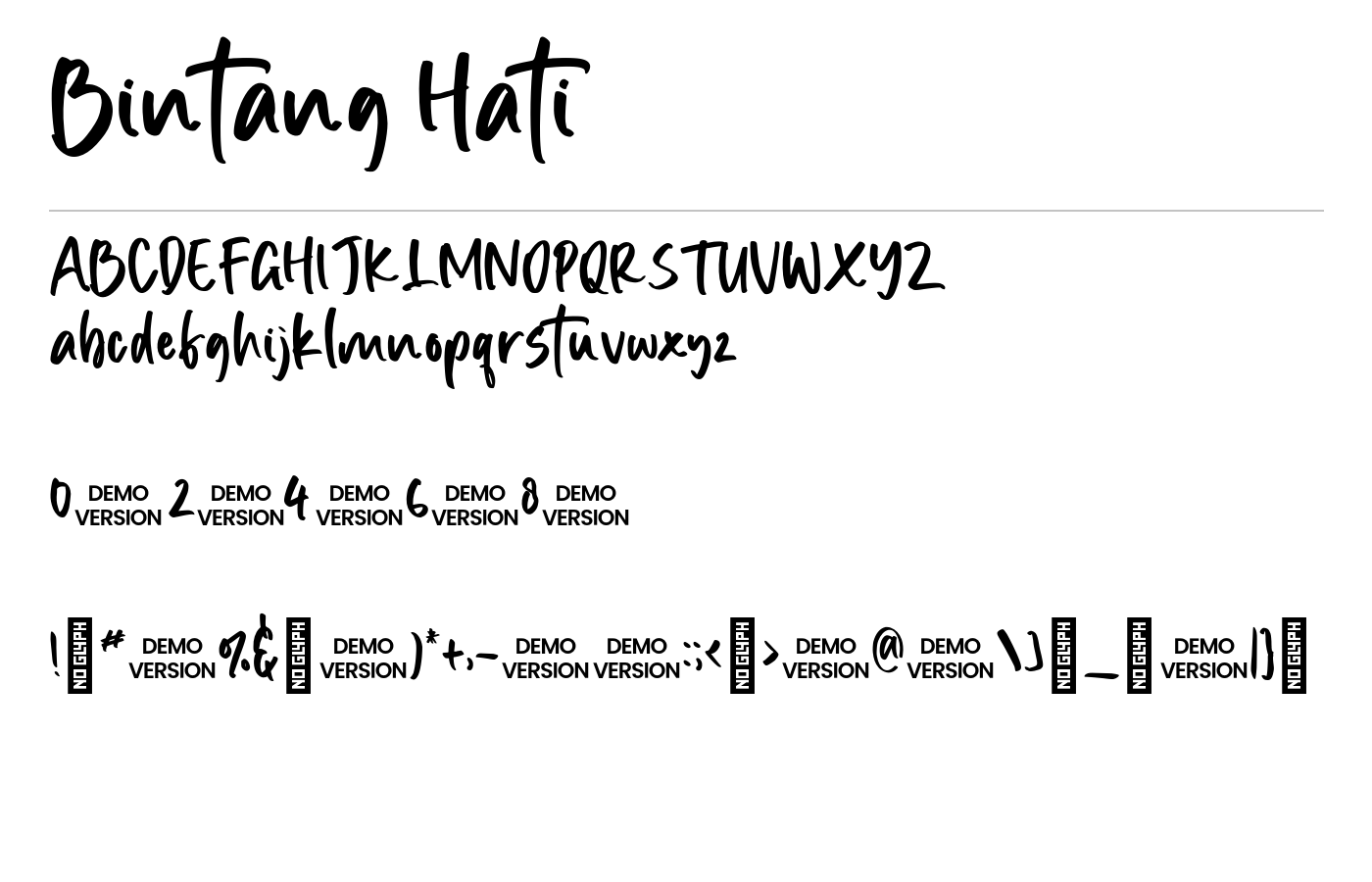Bintang Hati Font preview