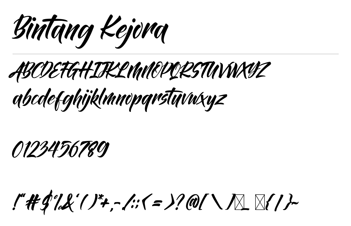 Bintang Kejora Font preview
