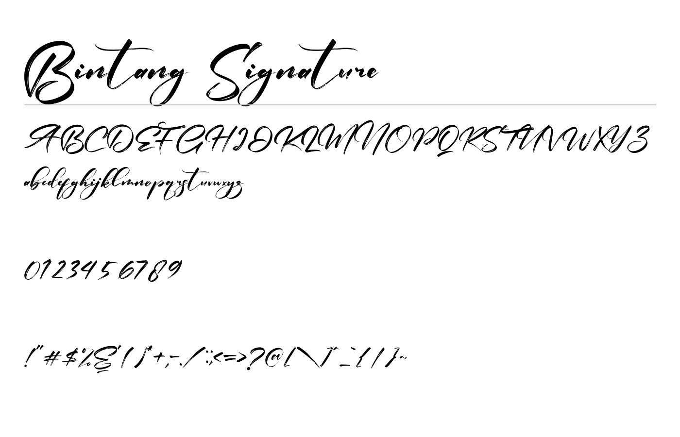 Bintang Signature Font preview