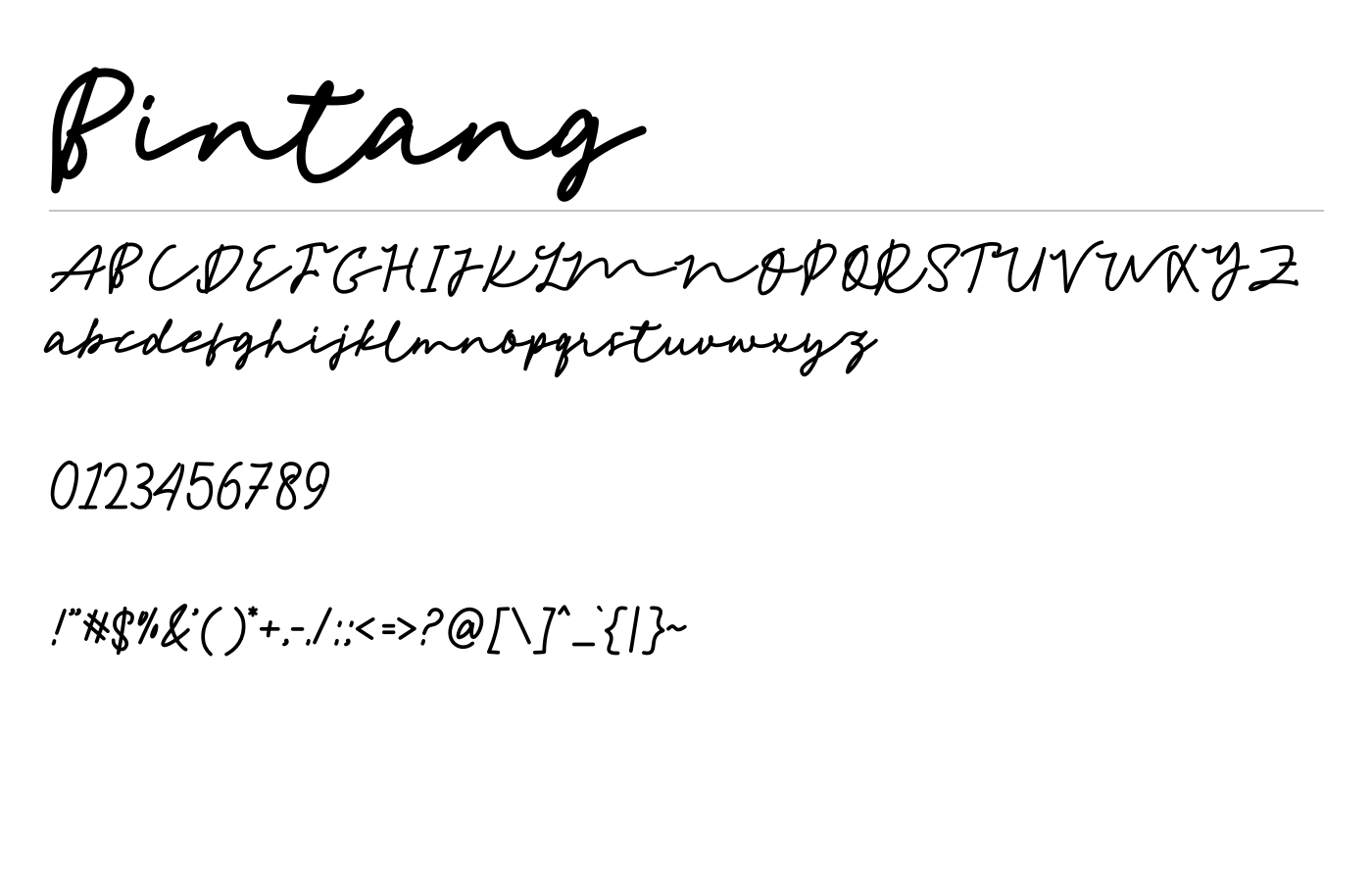 Bintang Font preview