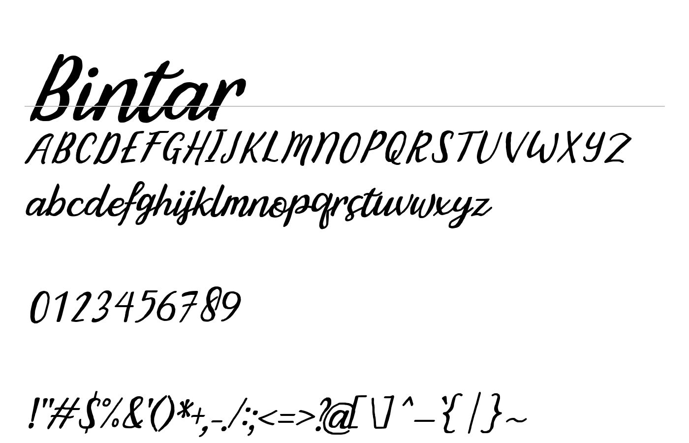 Bintar Font preview