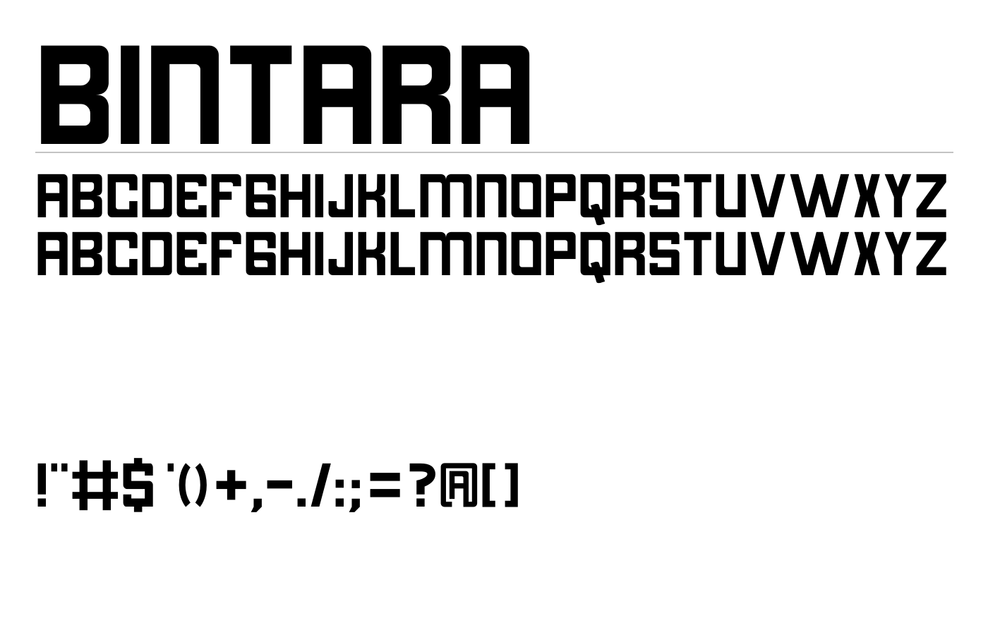 Bintara Font preview