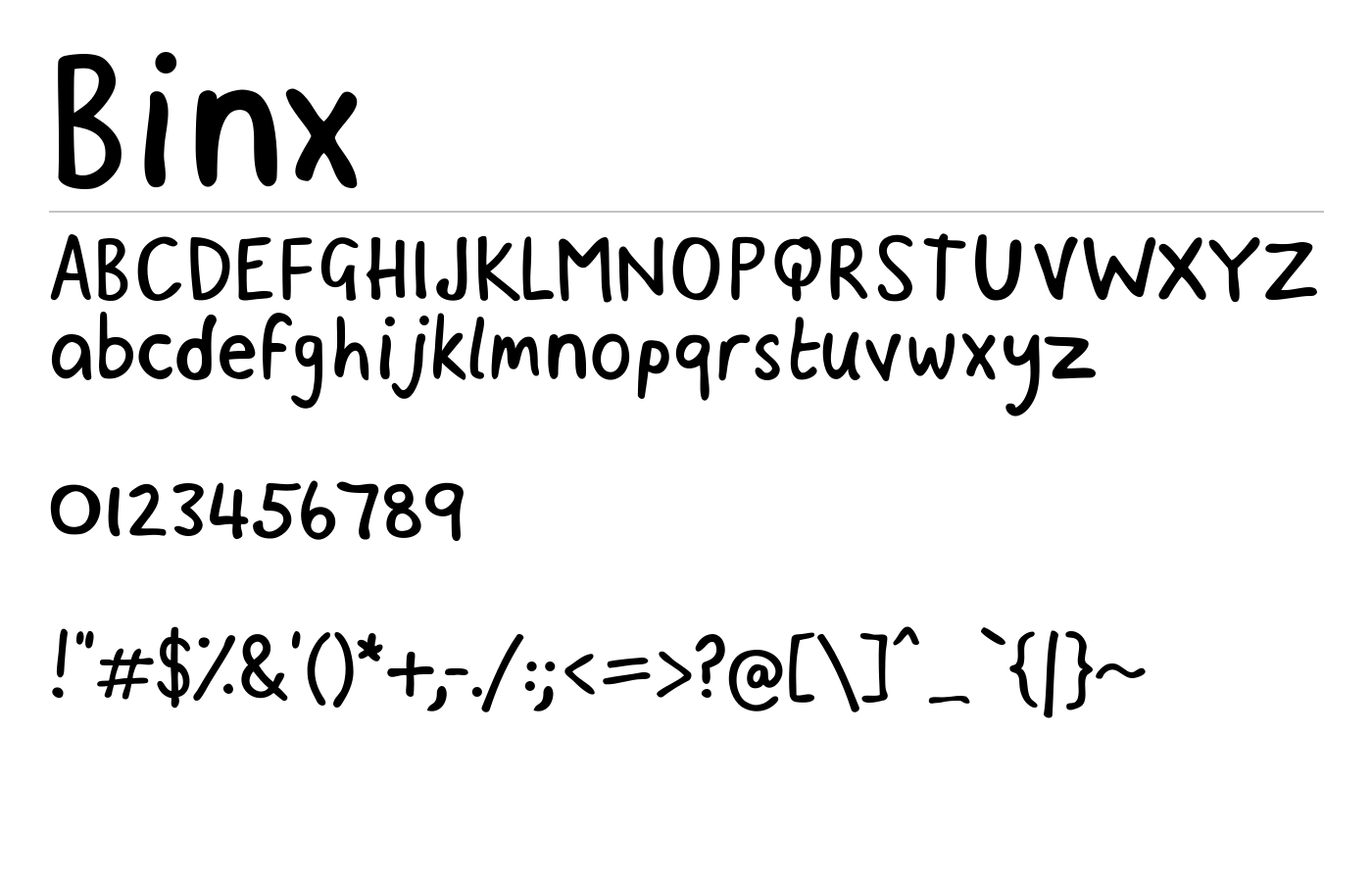 Binx Font preview