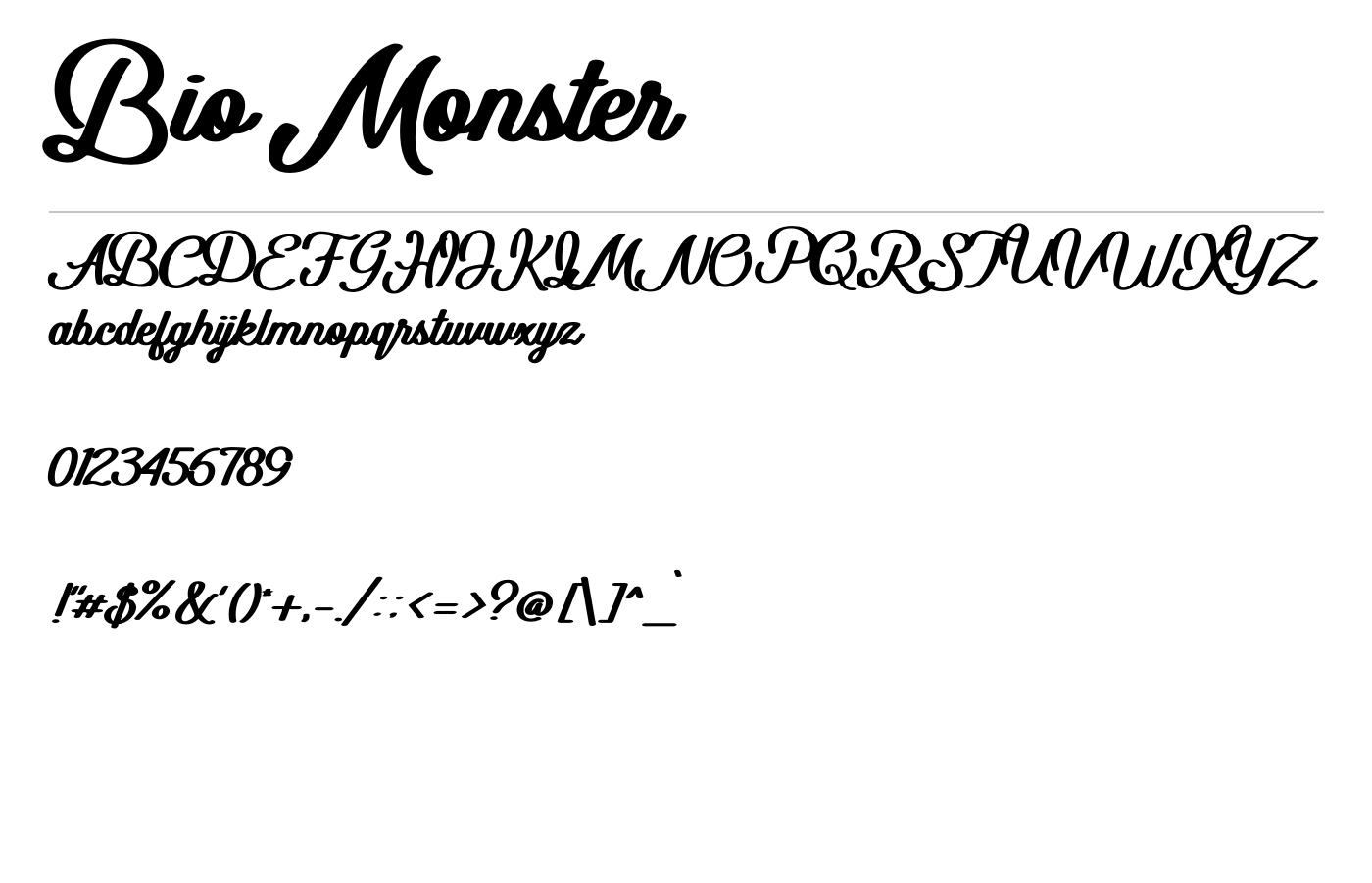 Bio Monster Font preview