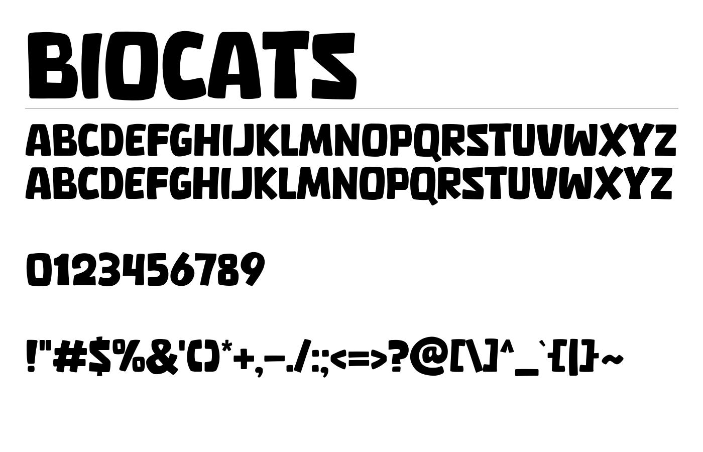 Biocats Font preview
