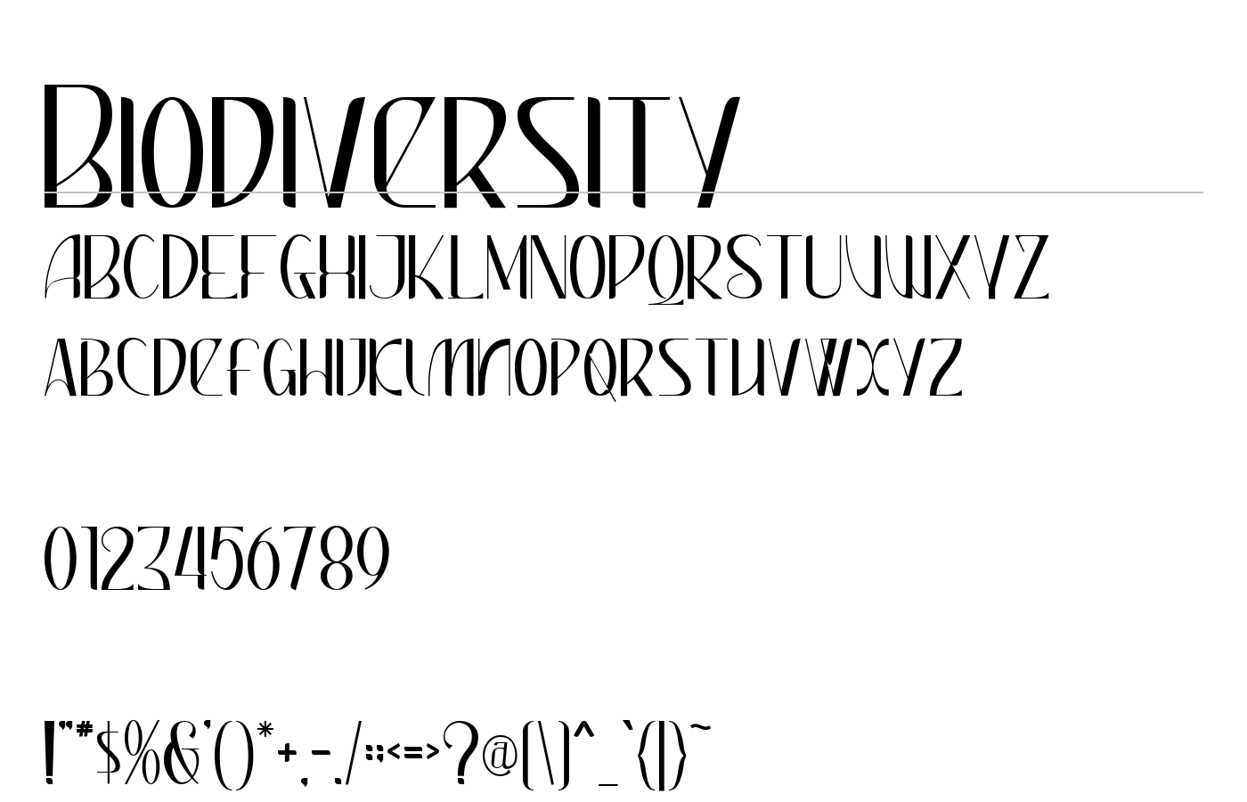 Biodiversity Font preview