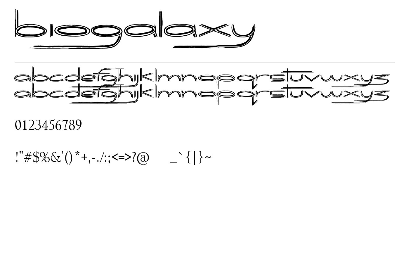 Biogalaxy Font preview