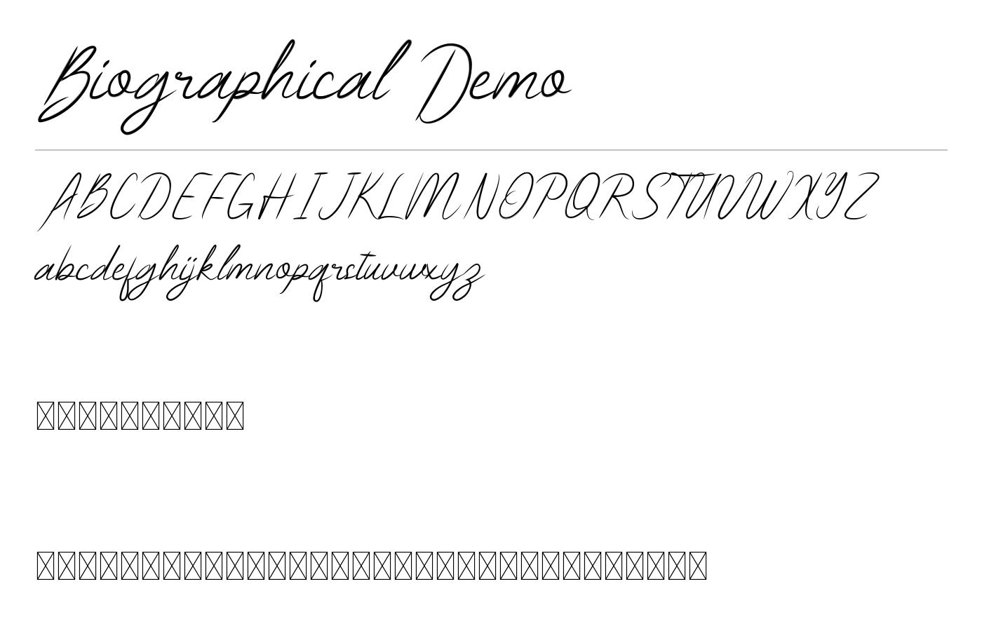 Biographical Demo Font preview