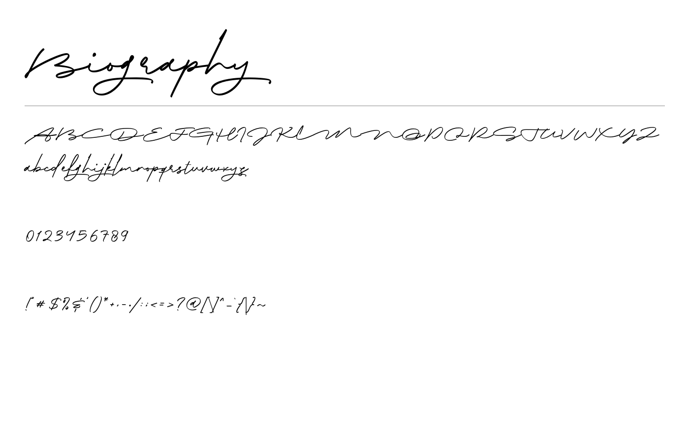 Biography Font preview