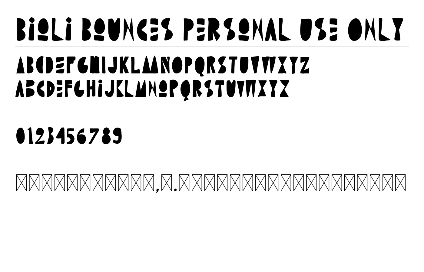 Bioli Bounces Personal Use Only Font preview