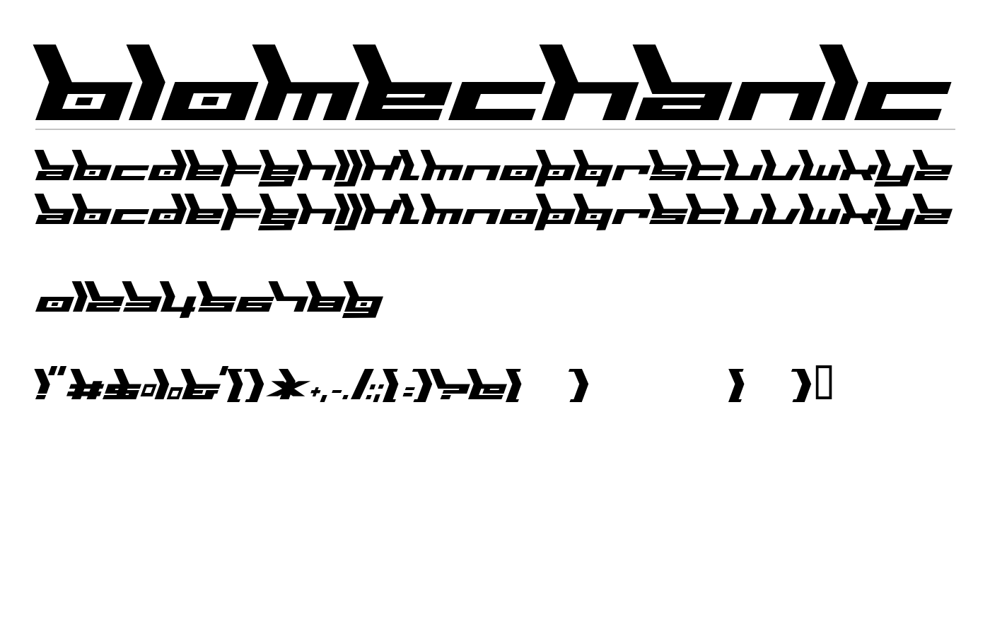 Biomechanic Font preview