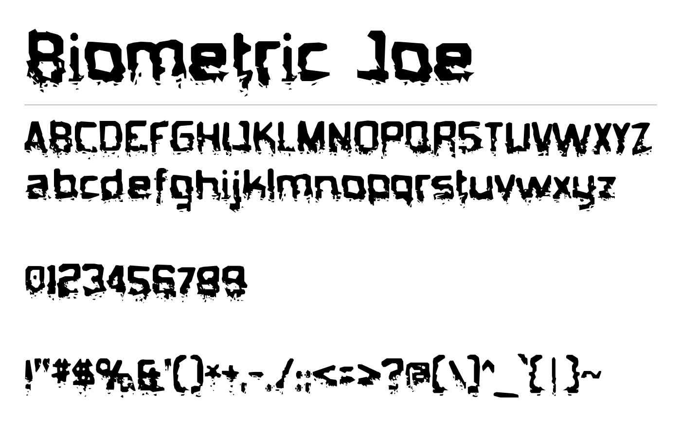 Biometric Joe Font preview