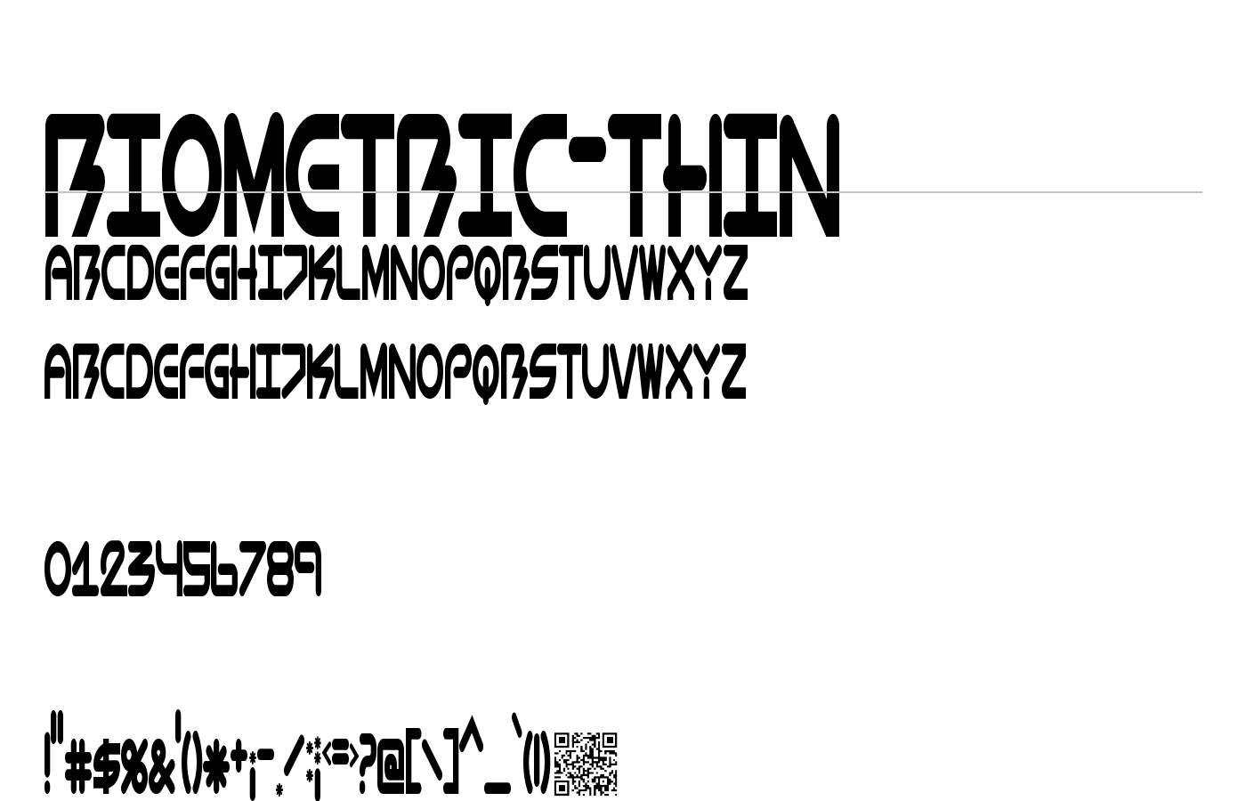 BioMetric-Plain Font preview