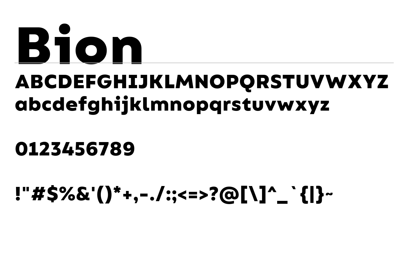 Bion Font preview