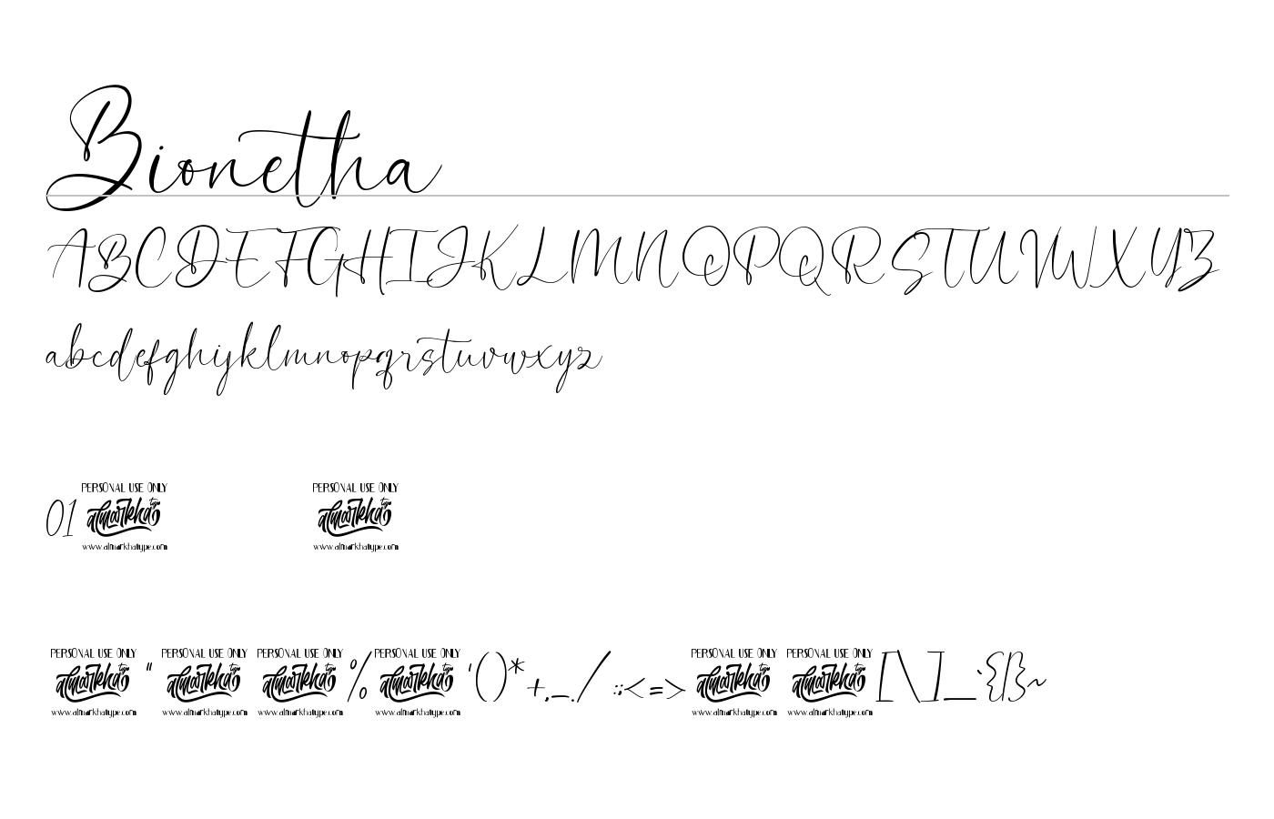 Bionetha Font preview