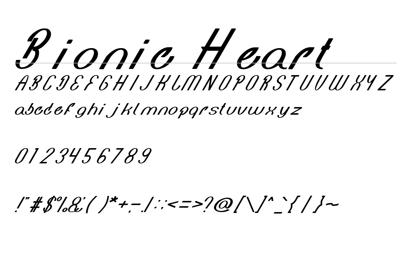 Bionic Heart Font preview