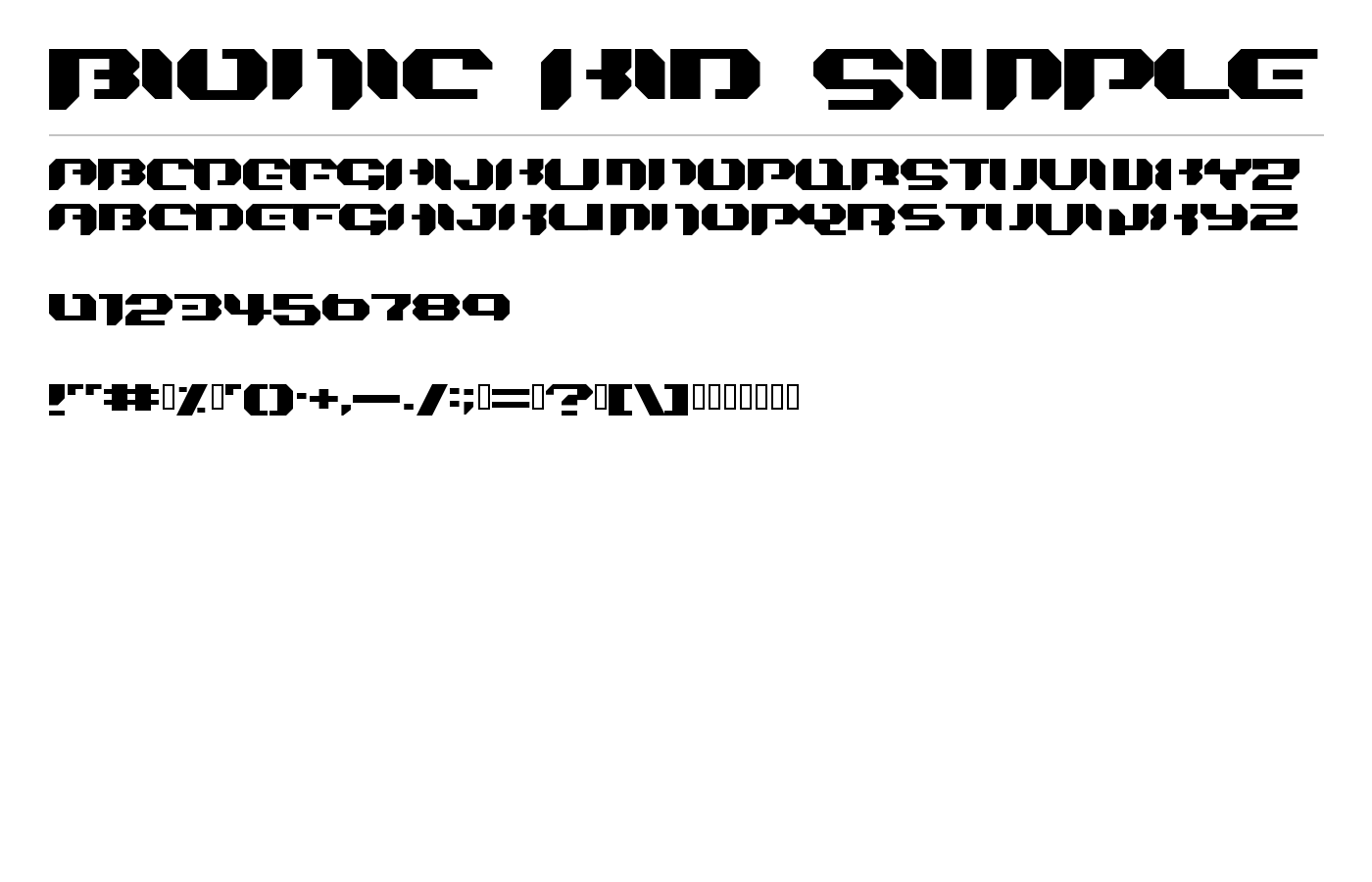 Bionic Kid Simple Font preview