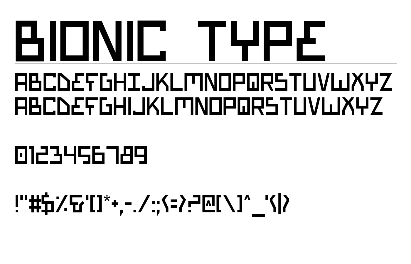 Bionic Type Font preview