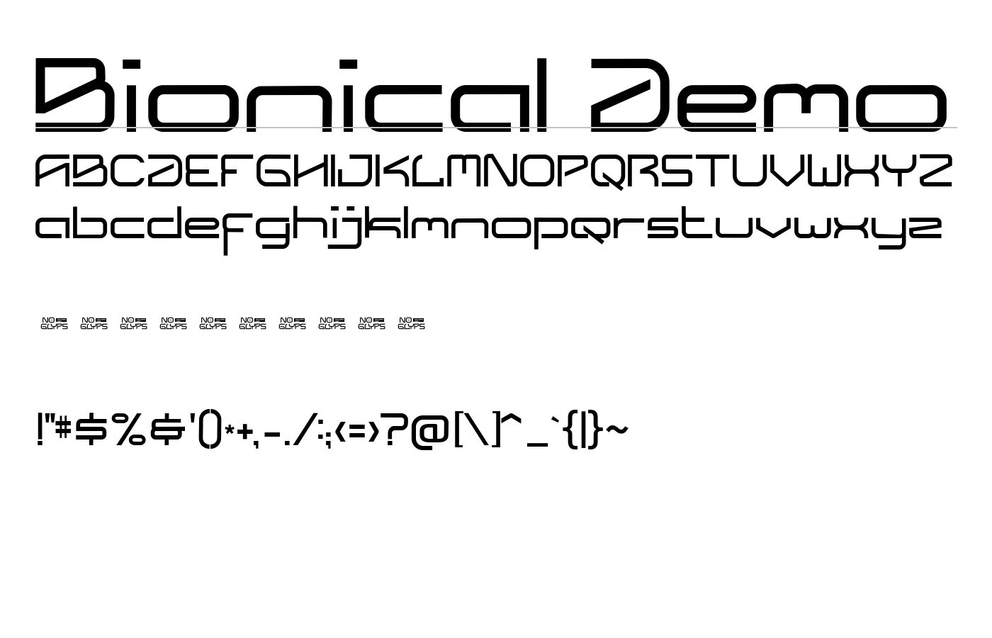 Bionical Font preview