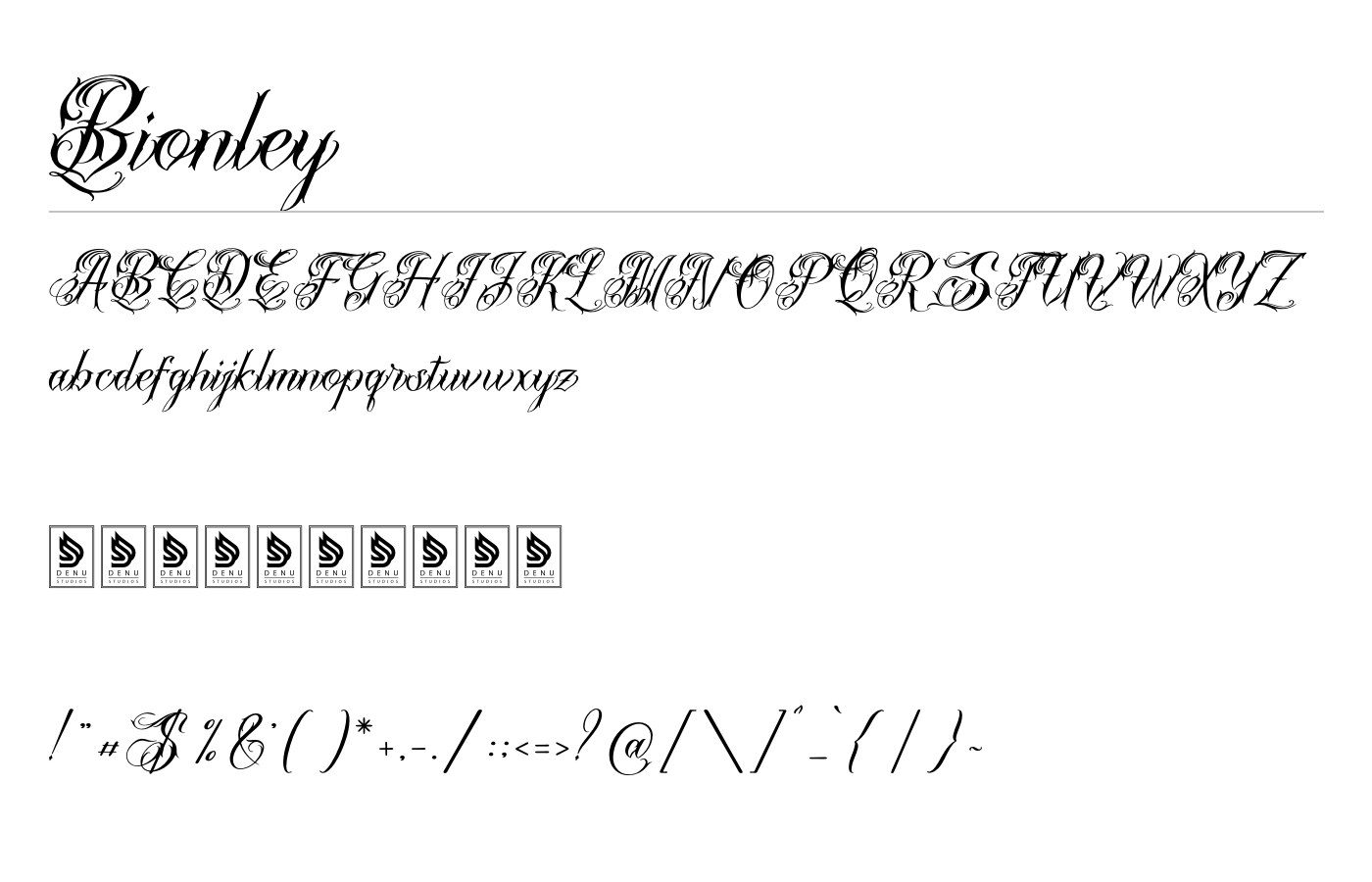 Bionley Font preview