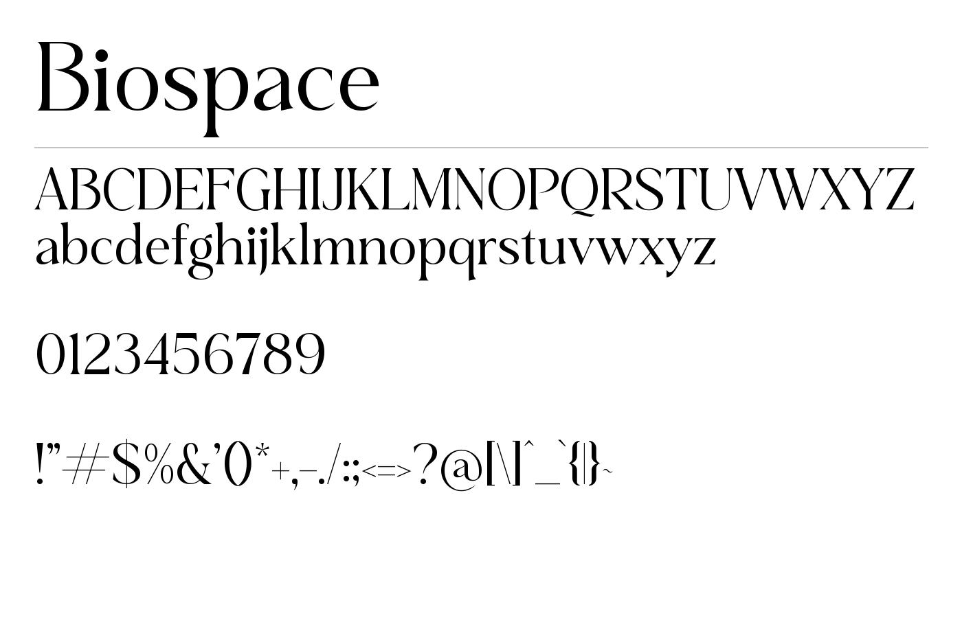 Biospace Font preview