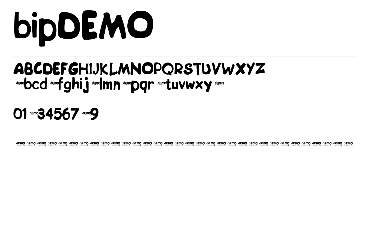 bipDEMO Font preview