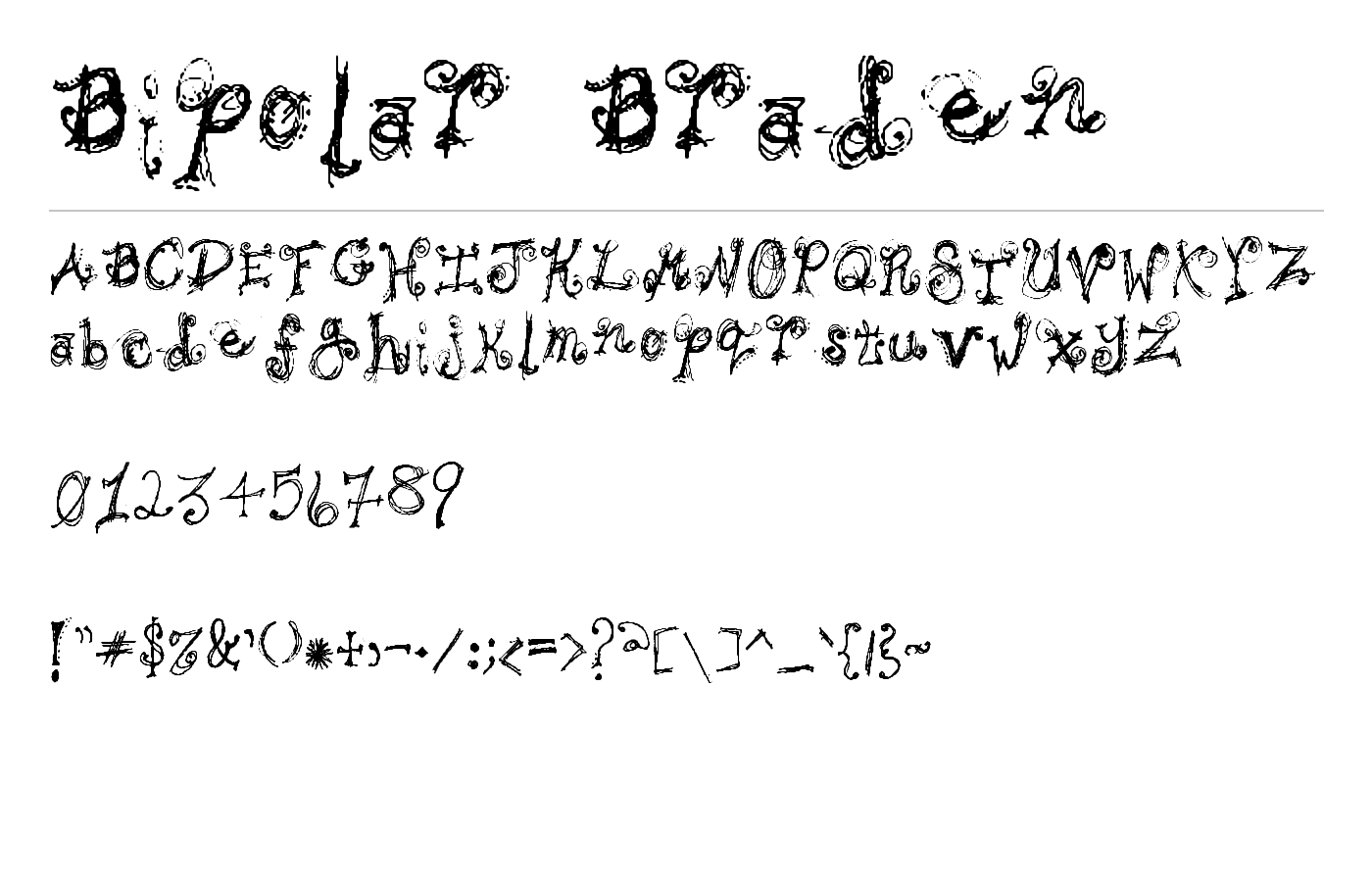 Bipolar Braden Font preview