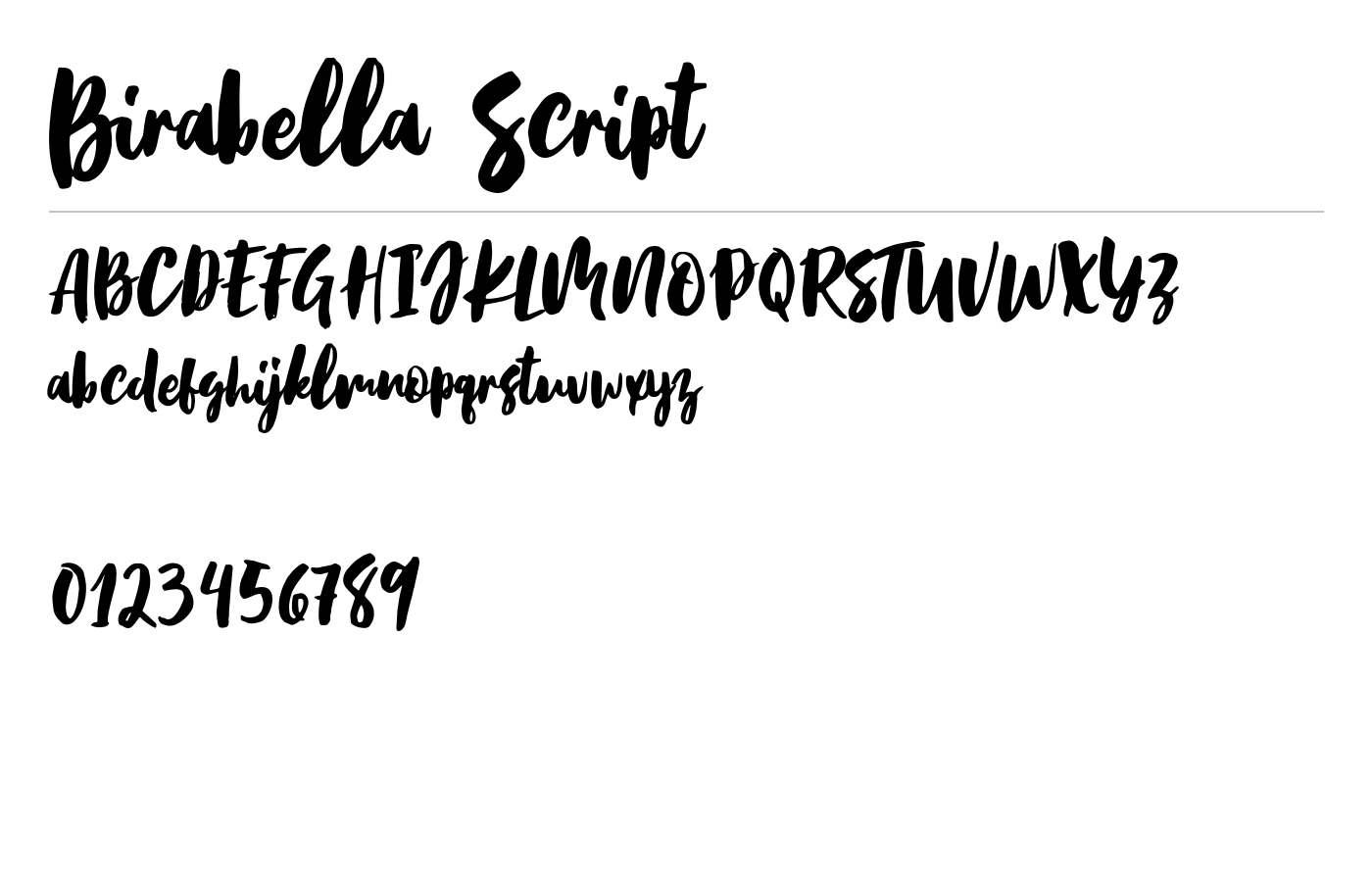 Birabella Script Font preview