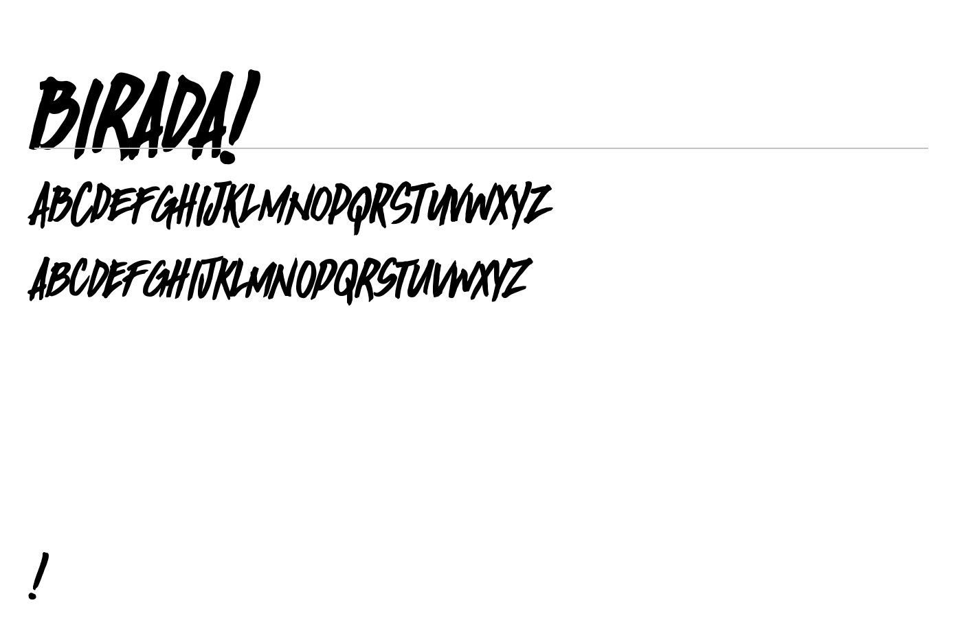 Birada! Font preview
