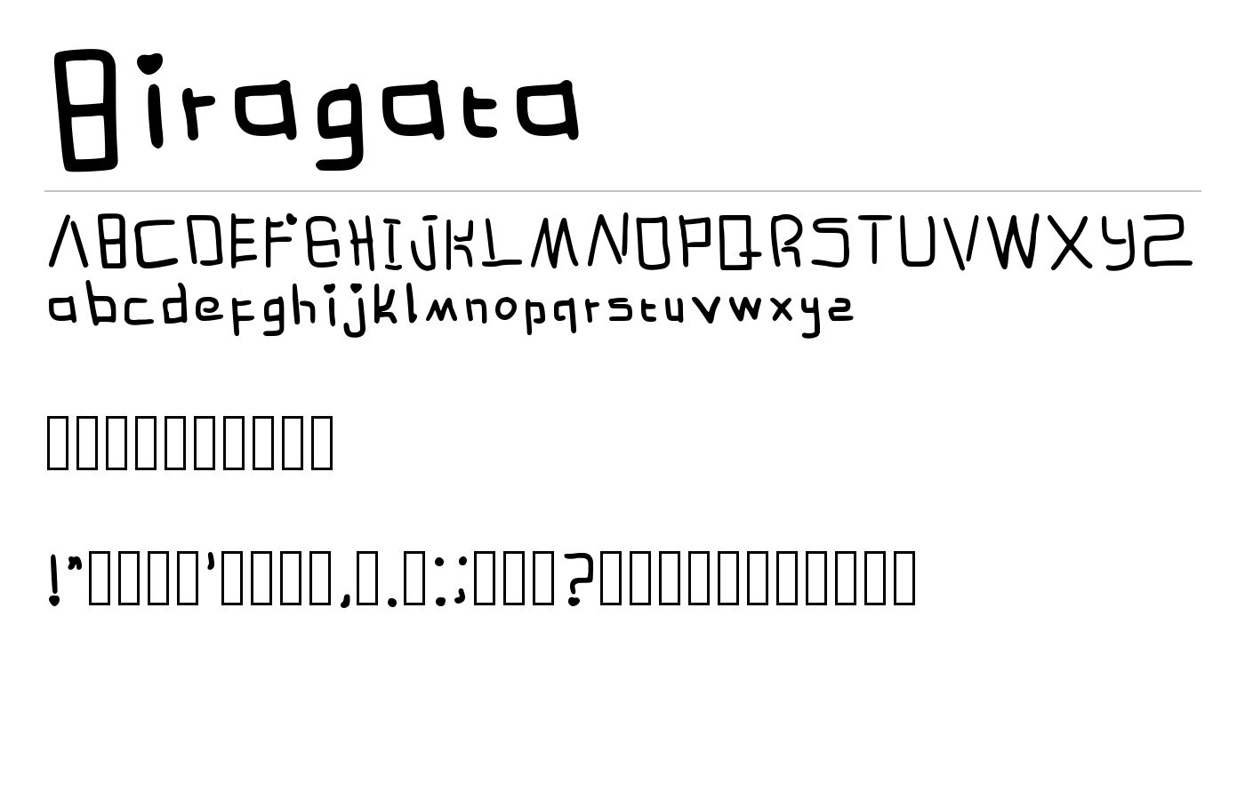 Biragata Font preview