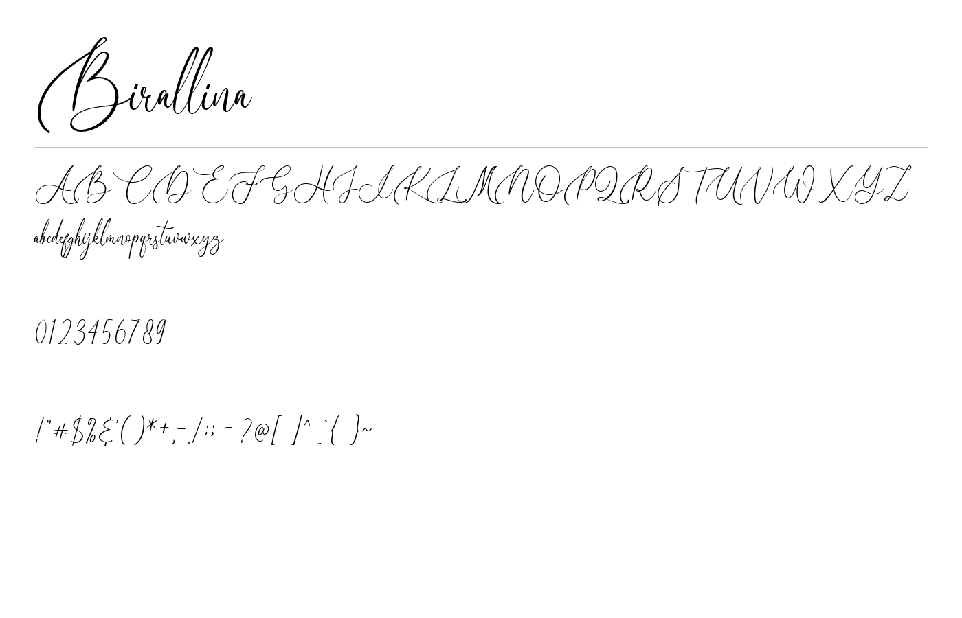 Birallina Font preview