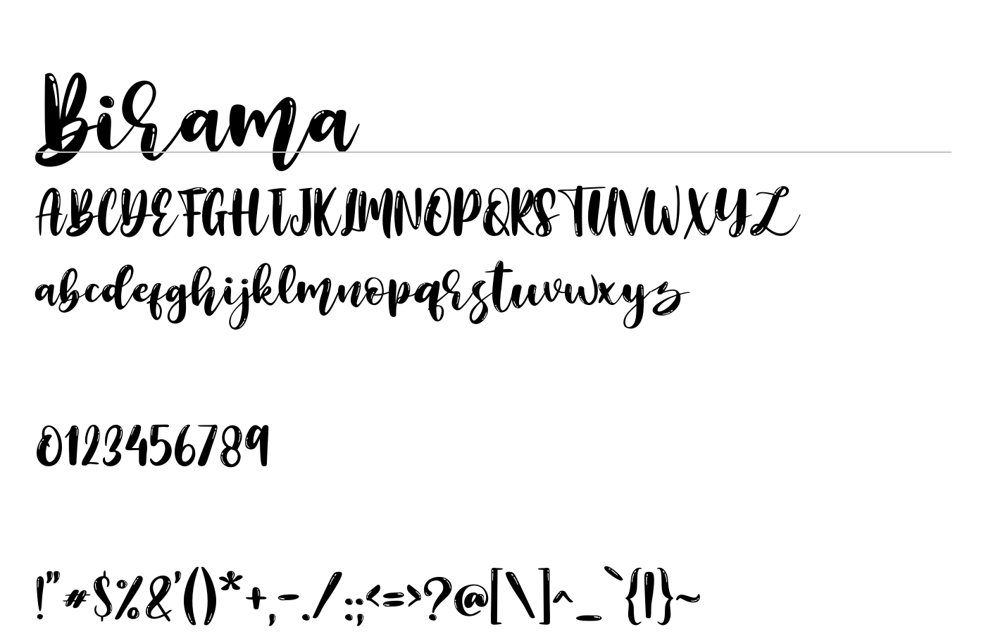 Birama Font preview