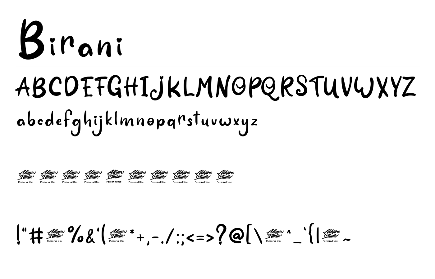 Birani Font preview