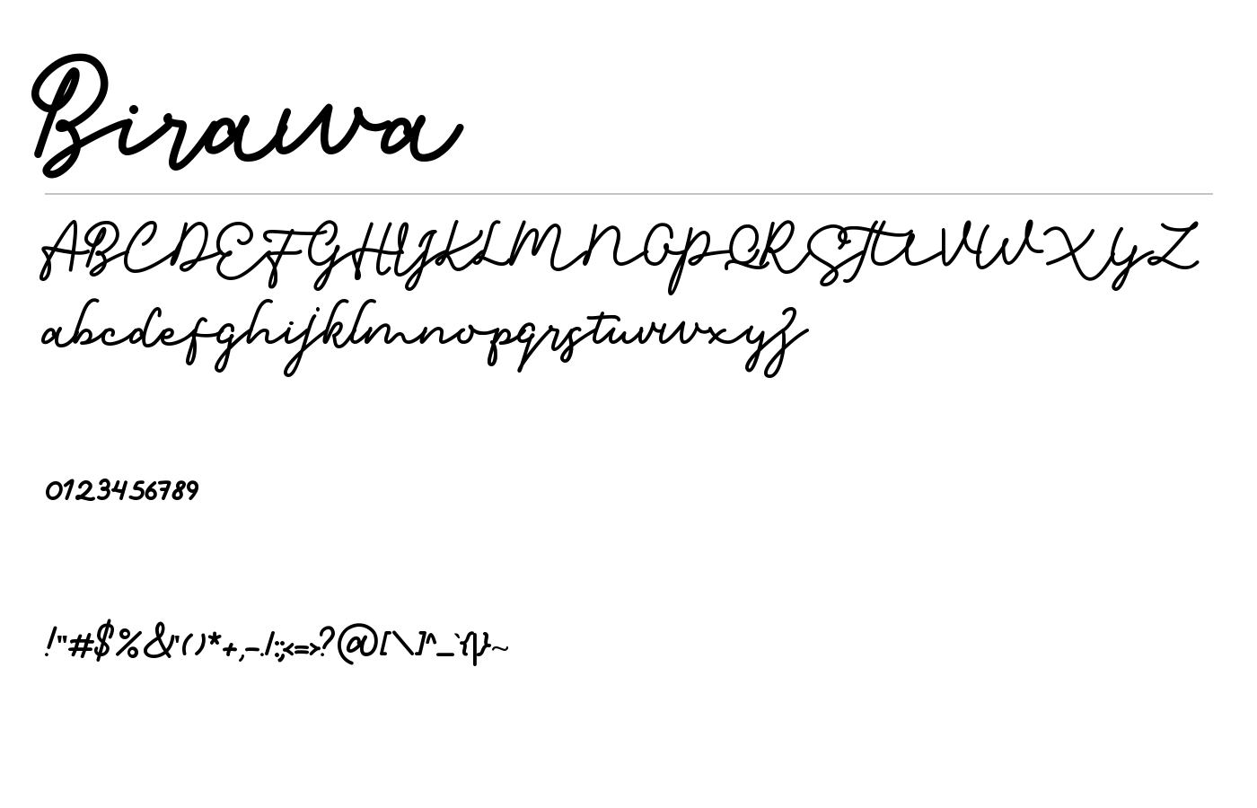 Birawa Font preview