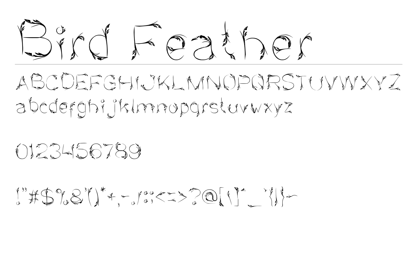 Bird Feather Font preview