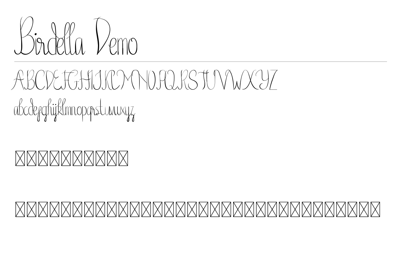 Birdella Demo Font preview