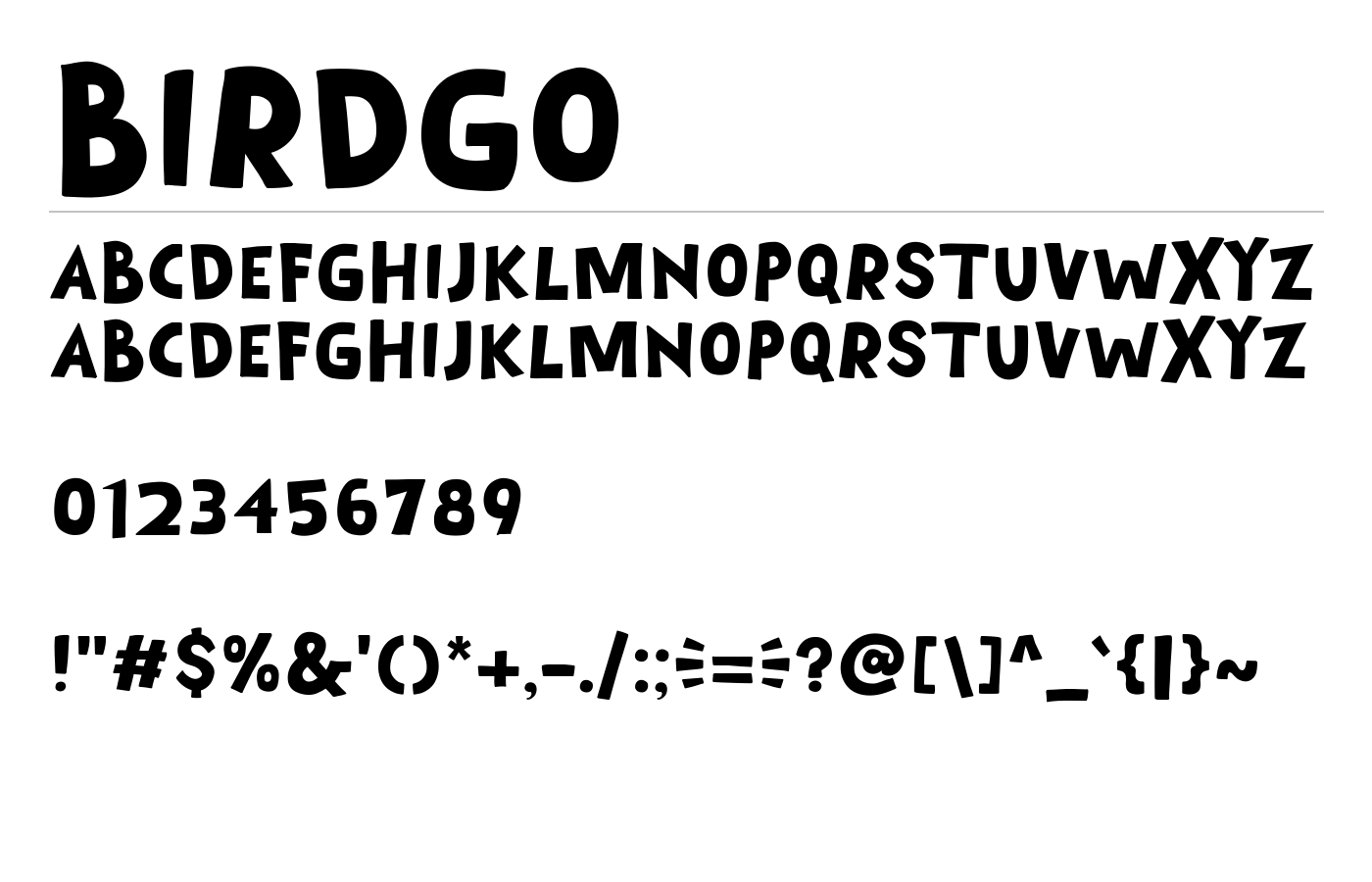 Birdgo Font preview