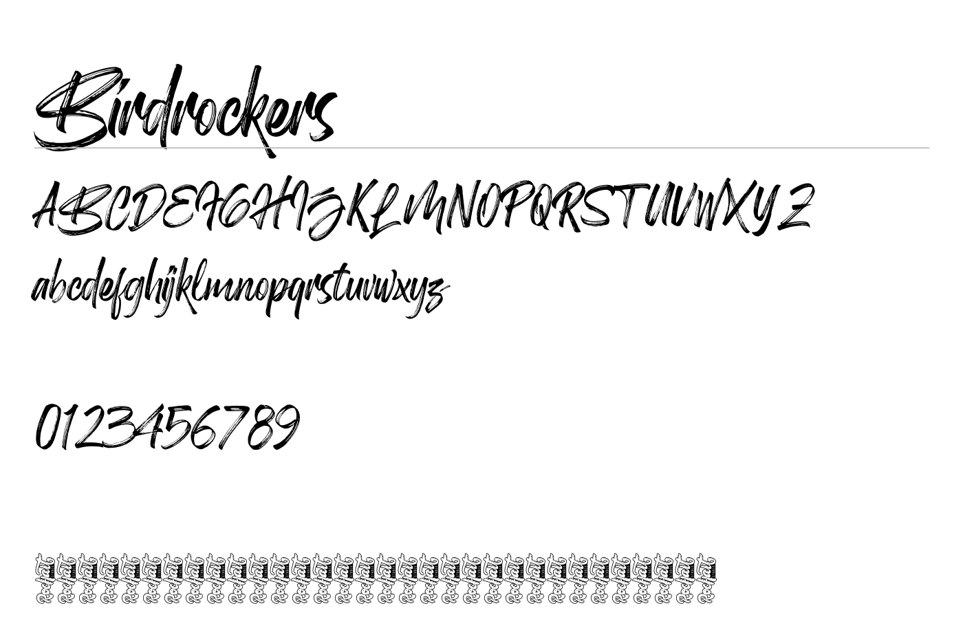 Birdrockers Font preview