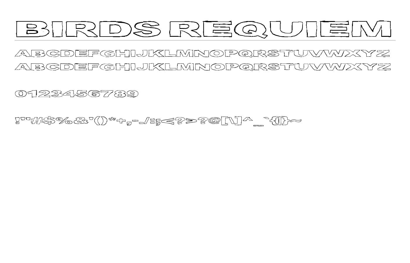 Birds Requiem Font preview