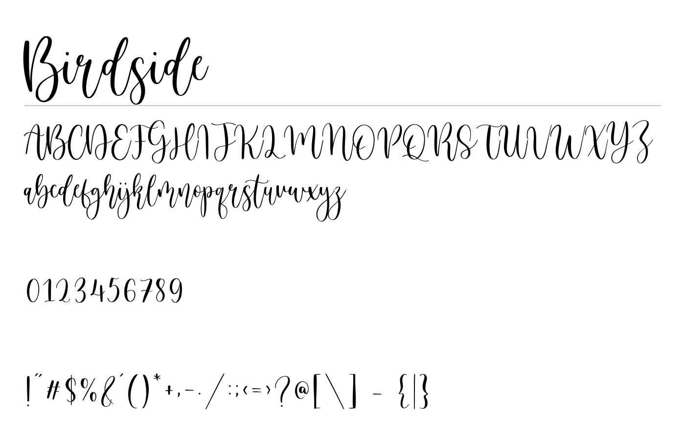Birdside Font preview