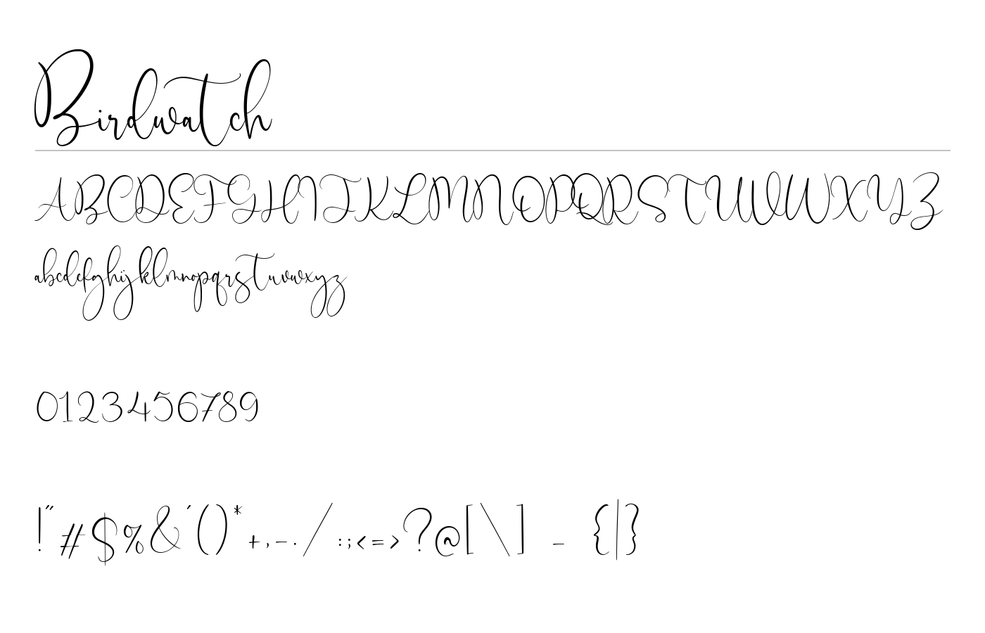 Birdwatch Font preview
