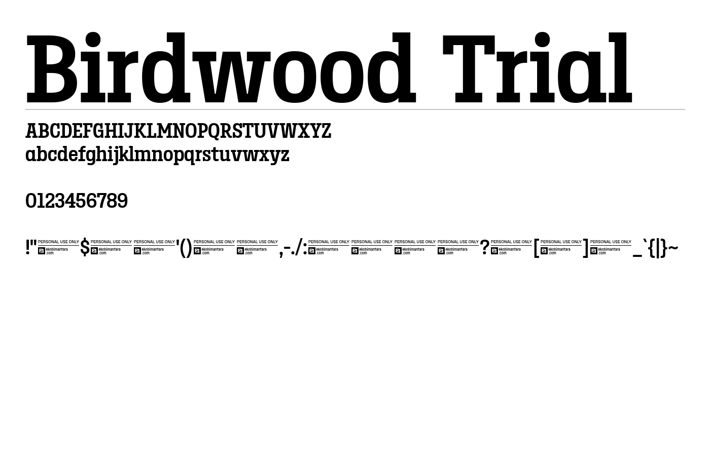 Birdwood Trial Font preview