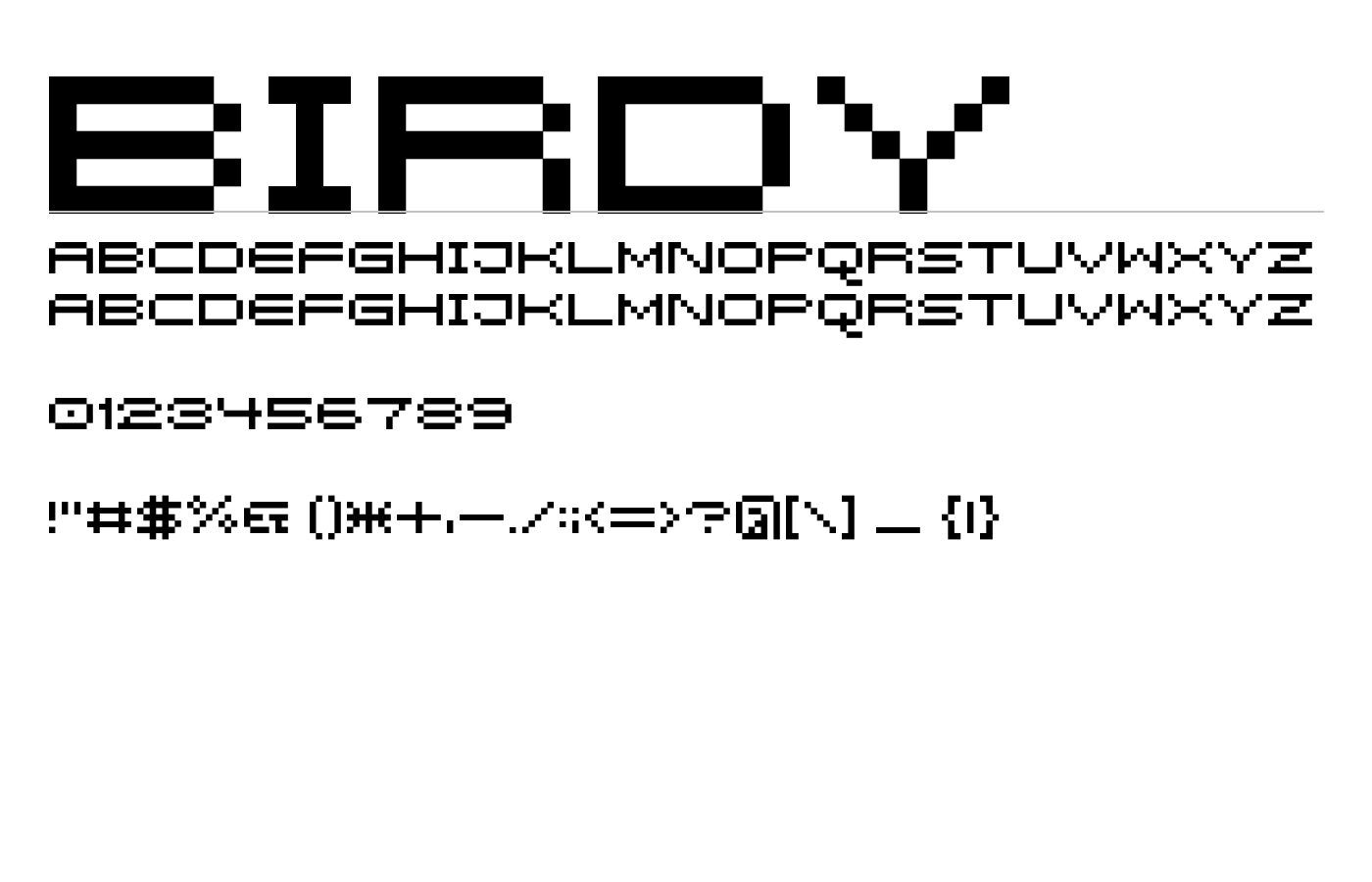 Birdy Font preview
