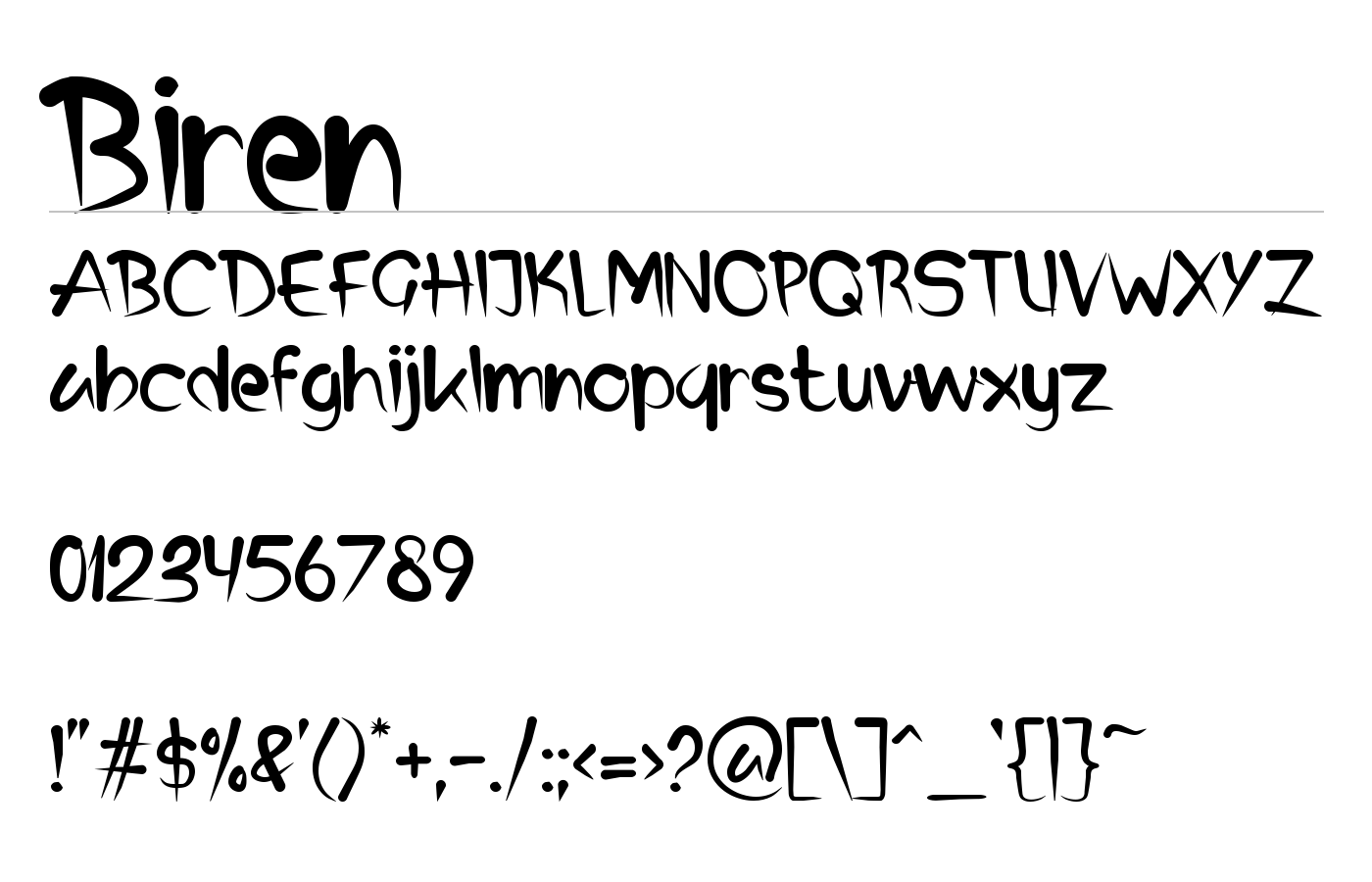 Biren Font preview