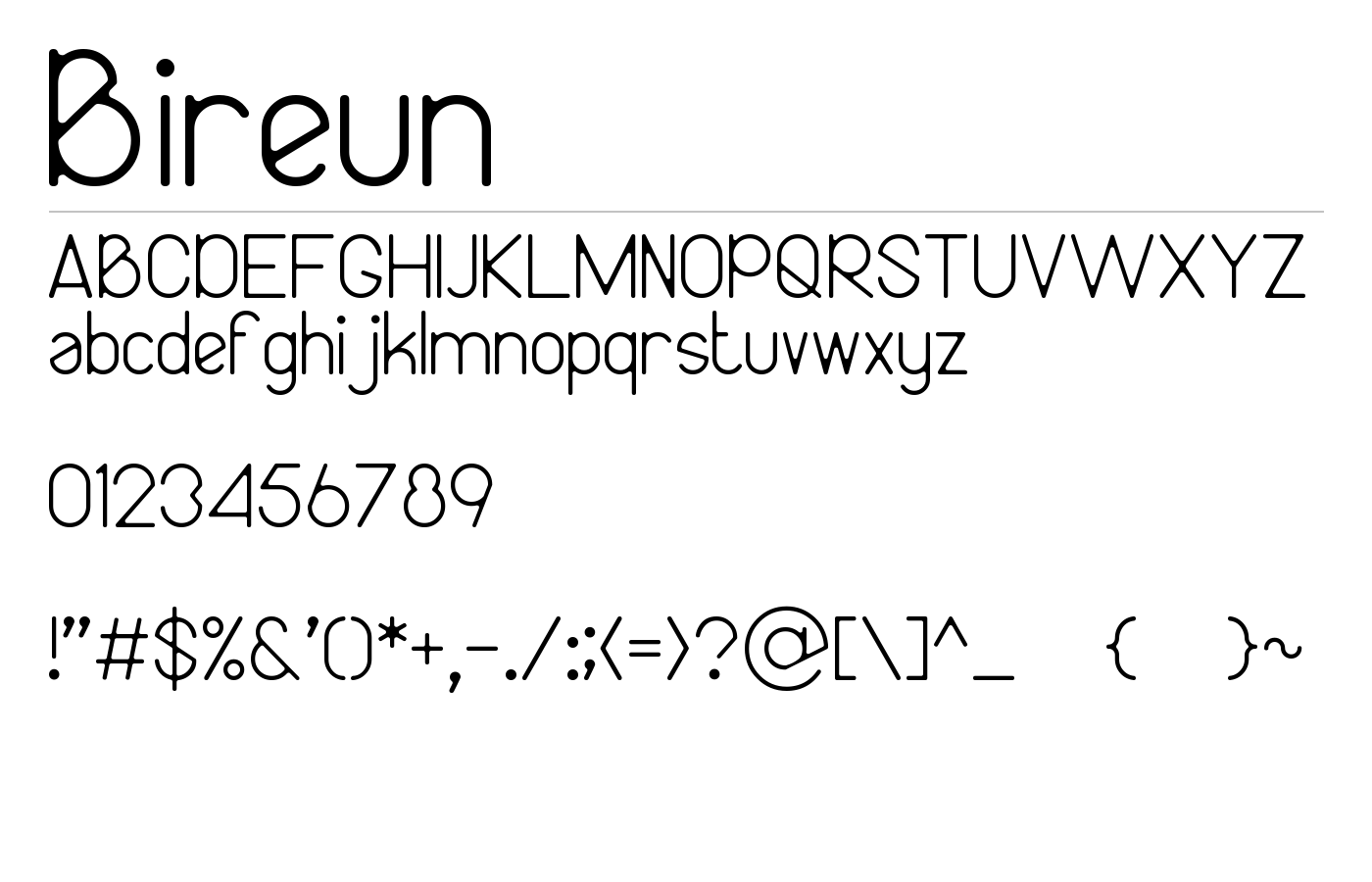 Bireun Font preview