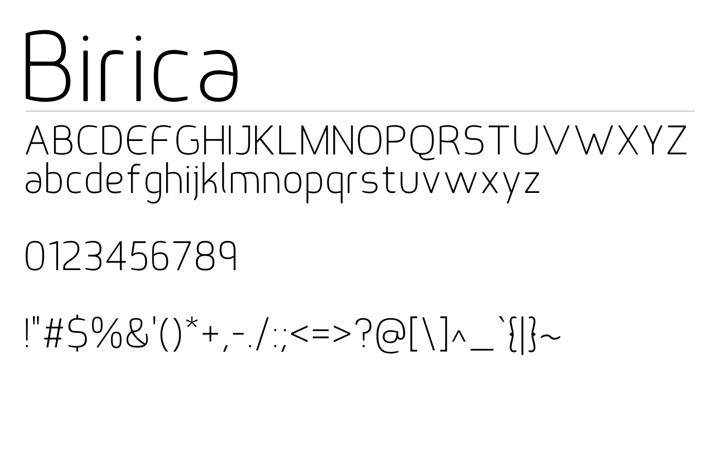 Birica Font preview