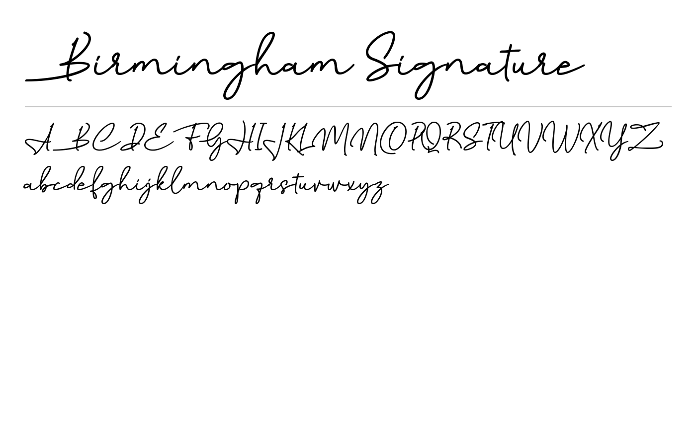 Birmingham Signature Script Font preview