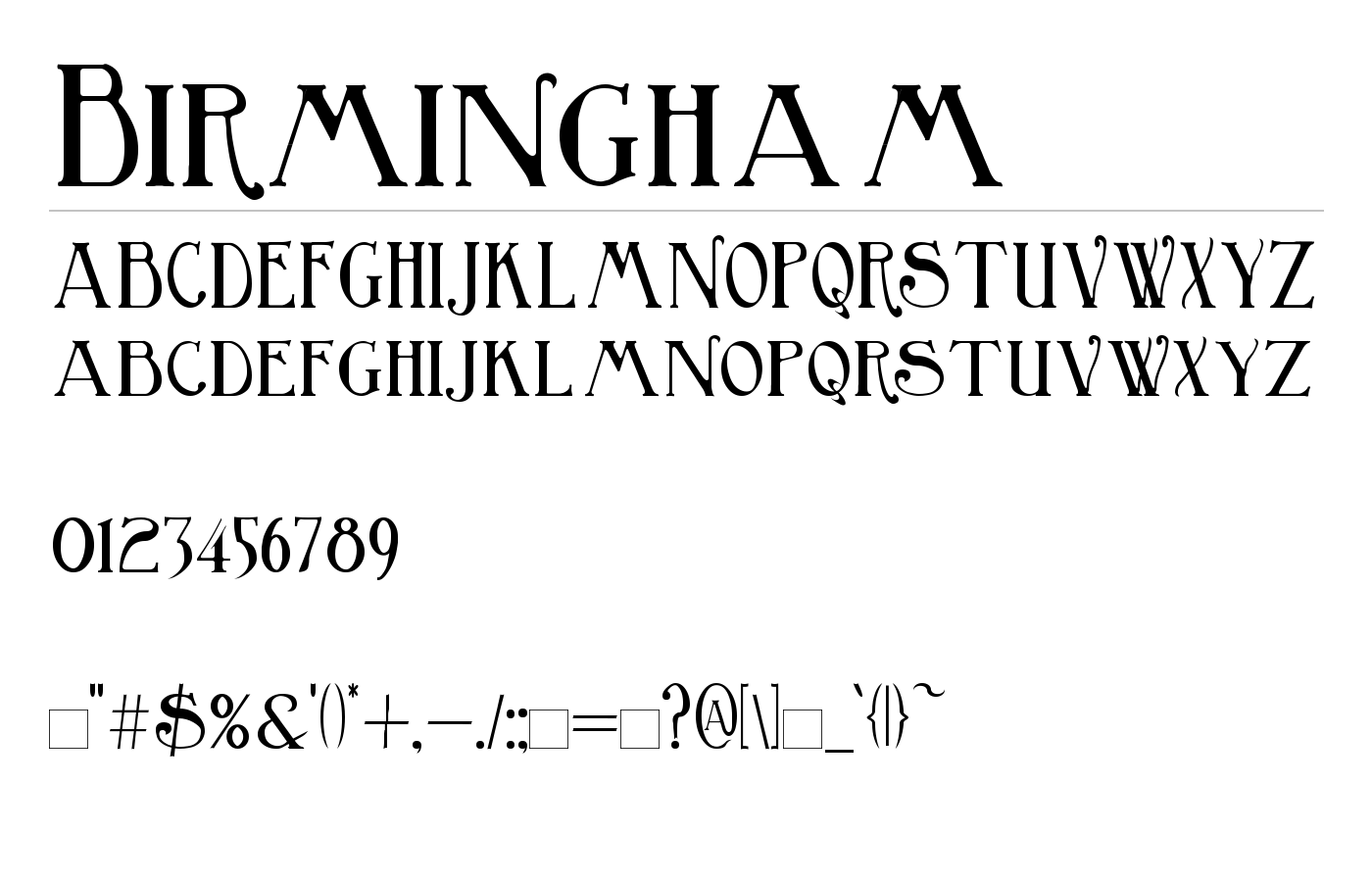 Birmingham Font preview