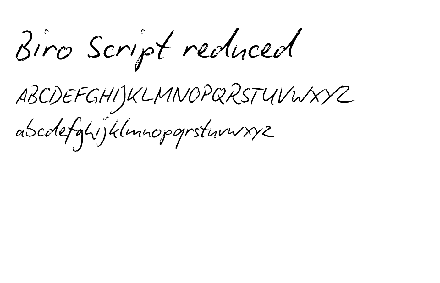 Biro Script reduced Font preview