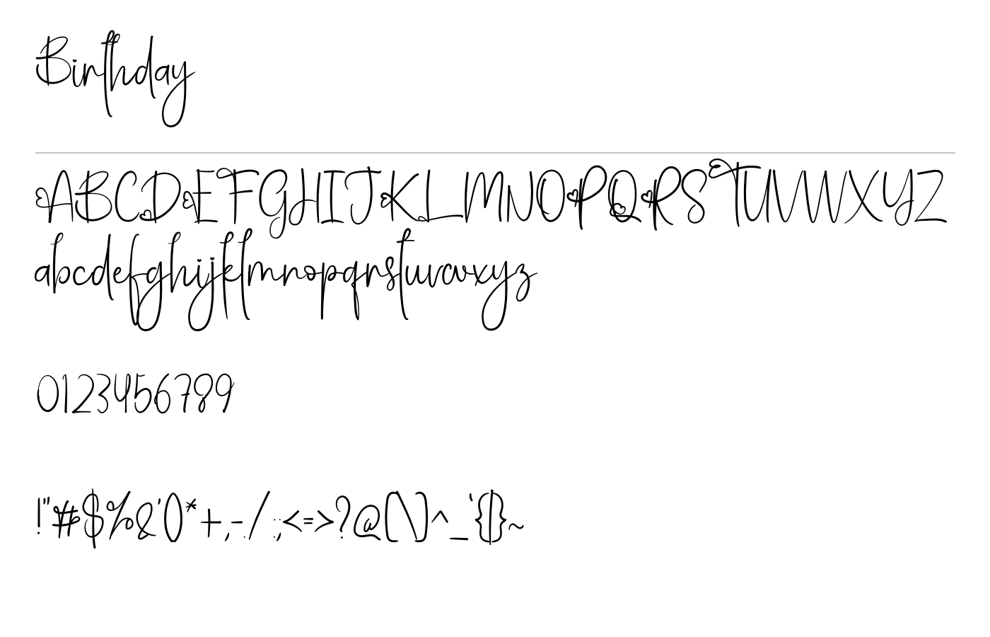 Birthday Font preview
